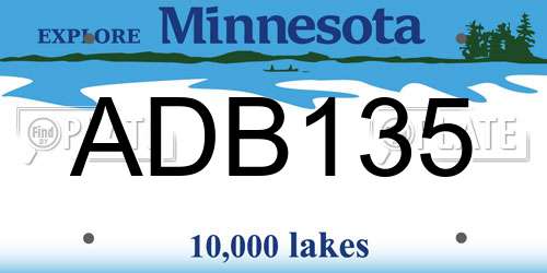 ADB135 Minnesota License Plate