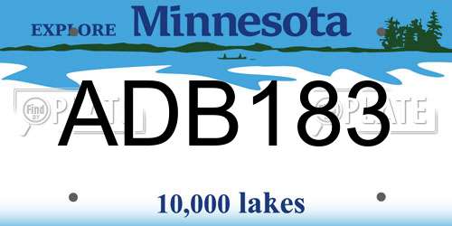 ADB183 Minnesota License Plate