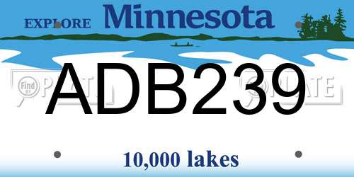 ADB239 Minnesota License Plate