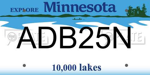 ADB25N Minnesota License Plate