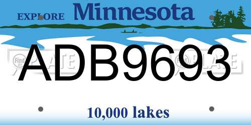 ADB9693 Minnesota License Plate