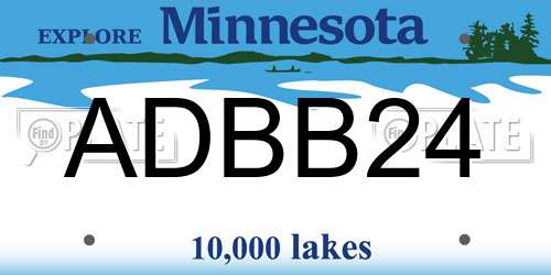 ADBB24 Minnesota License Plate