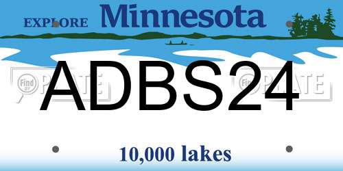 ADBS24 Minnesota License Plate
