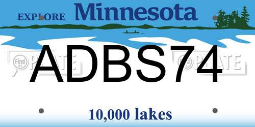 ADBS74 Minnesota License Plate