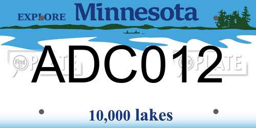 ADC012 Minnesota License Plate