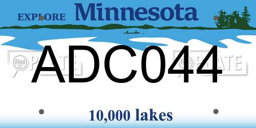 ADC044 Minnesota License Plate