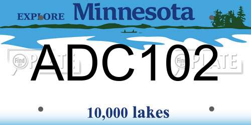 ADC102 Minnesota License Plate