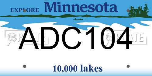 ADC104 Minnesota License Plate