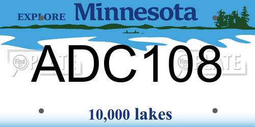 ADC108 Minnesota License Plate