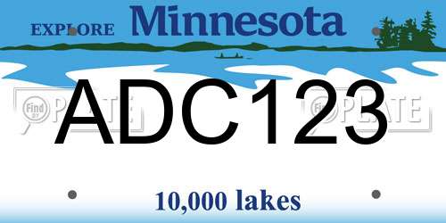 ADC123 Minnesota License Plate