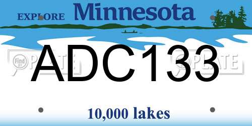 ADC133 Minnesota License Plate