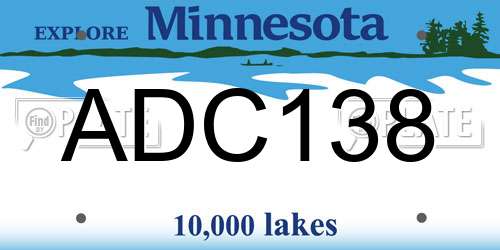 ADC138 Minnesota License Plate