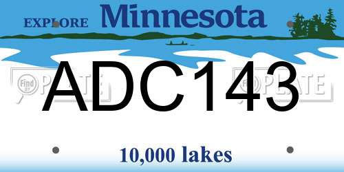 ADC143 Minnesota License Plate