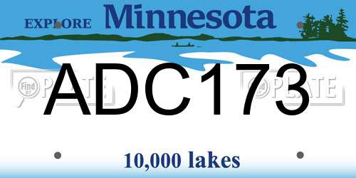 ADC173 Minnesota License Plate