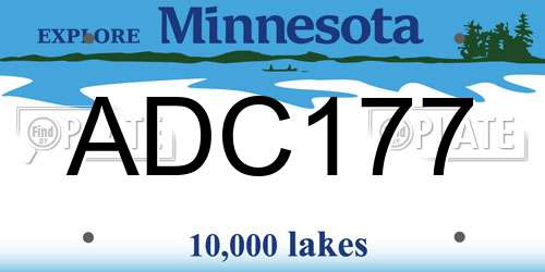 ADC177 Minnesota License Plate