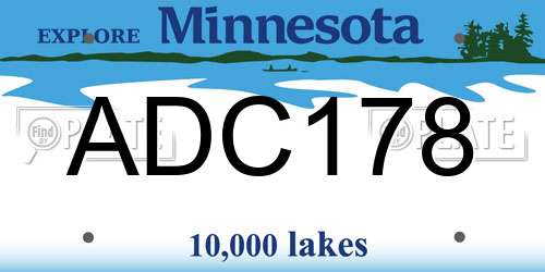 ADC178 Minnesota License Plate