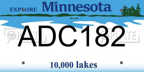 ADC182 Minnesota License Plate