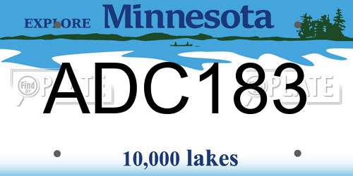 ADC183 Minnesota License Plate