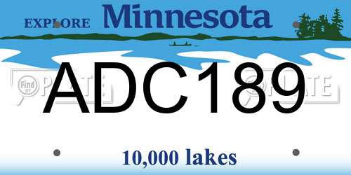 ADC189 Minnesota License Plate