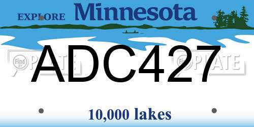 ADC427 Minnesota License Plate