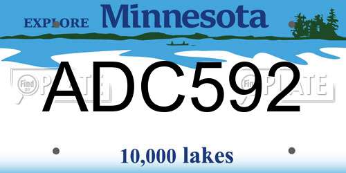 ADC592 Minnesota License Plate