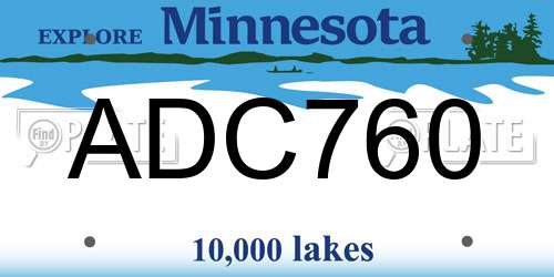 ADC760 Minnesota License Plate