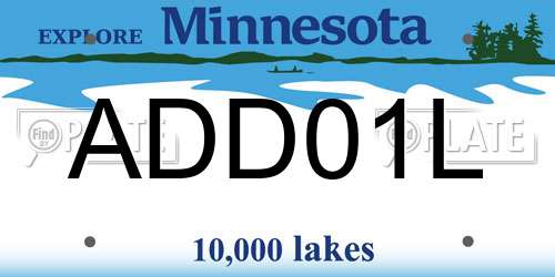 ADD01L Minnesota License Plate