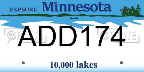 ADD174 Minnesota License Plate