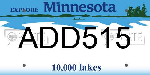 ADD515 Minnesota License Plate