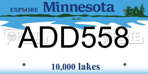 ADD558 Minnesota License Plate