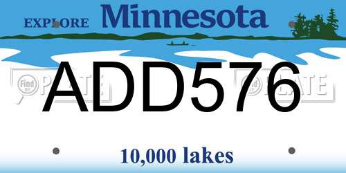 ADD576 Minnesota License Plate