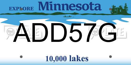 ADD57G Minnesota License Plate