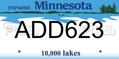 ADD623 Minnesota License Plate