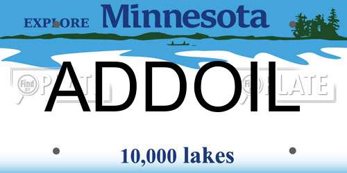 ADDOIL Minnesota License Plate