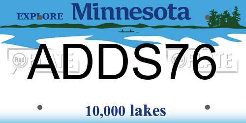 ADDS76 Minnesota License Plate