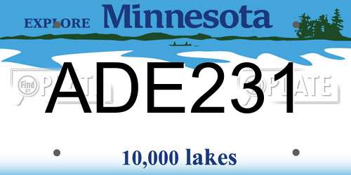 ADE231 Minnesota License Plate