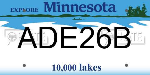 ADE26B Minnesota License Plate