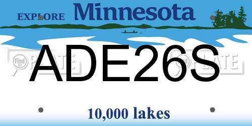 ADE26S Minnesota License Plate