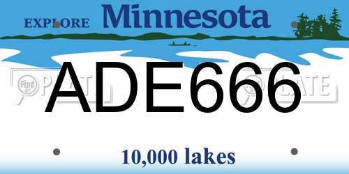 ADE666 Minnesota License Plate