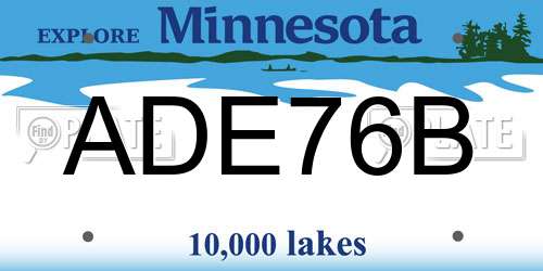 ADE76B Minnesota License Plate