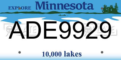 ADE9929 Minnesota License Plate