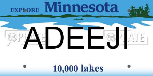 ADEEJI Minnesota License Plate