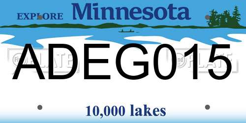 ADEG015 Minnesota License Plate