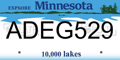 ADEG529 Minnesota License Plate