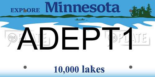 ADEPT1 Minnesota License Plate