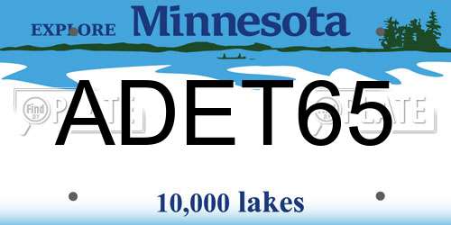 ADET65 Minnesota License Plate