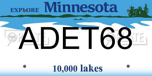 ADET68 Minnesota License Plate
