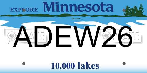 ADEW26 Minnesota License Plate
