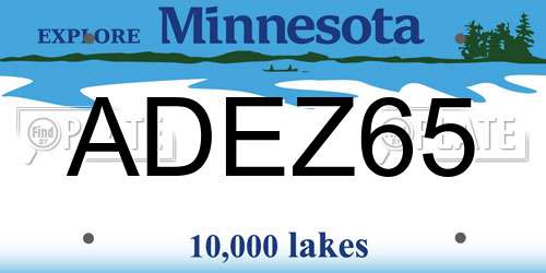 ADEZ65 Minnesota License Plate