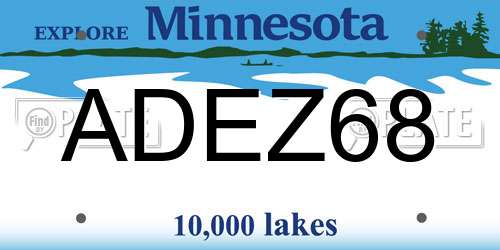 ADEZ68 Minnesota License Plate